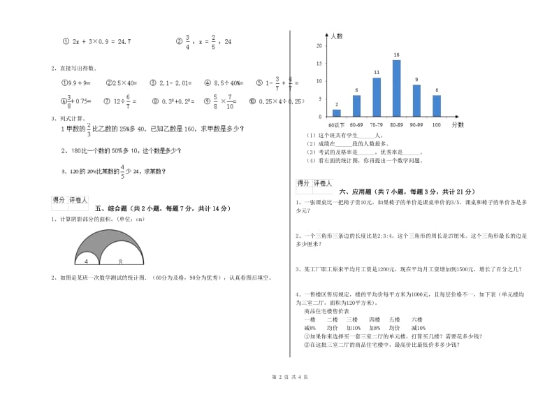 浙教版六年级数学上学期每周一练试题C卷 附解析.doc_第2页