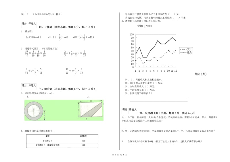 江苏省2020年小升初数学过关检测试卷A卷 含答案.doc_第2页