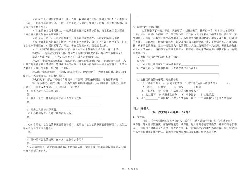 河源市重点小学小升初语文每周一练试题 附答案.doc_第3页