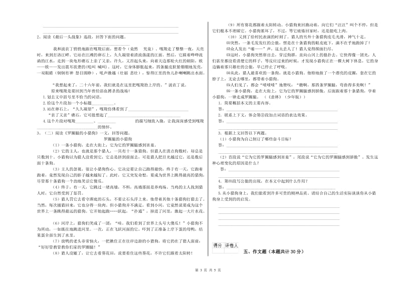 泰州市重点小学小升初语文模拟考试试卷 附答案.doc_第3页