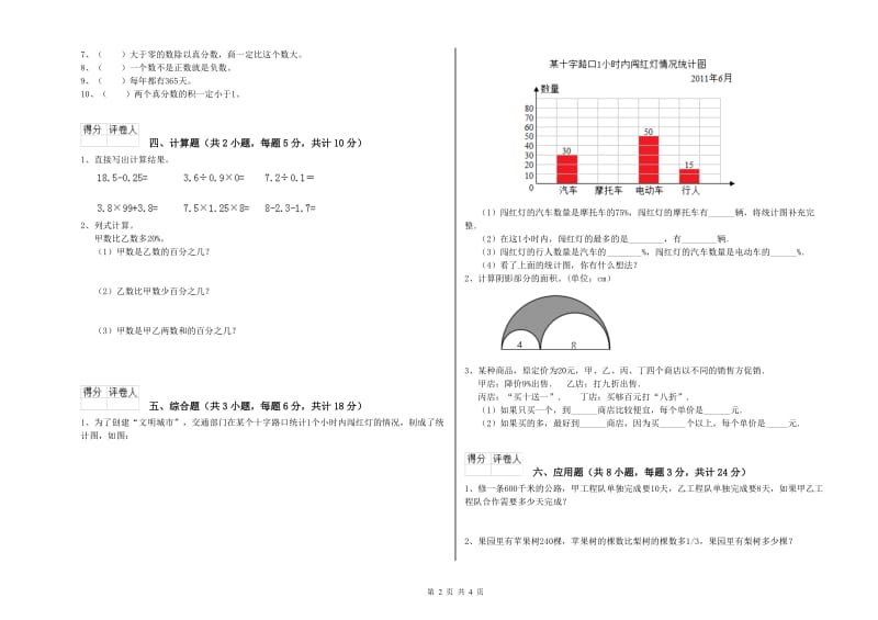 浙江省2019年小升初数学自我检测试题A卷 附答案.doc_第2页