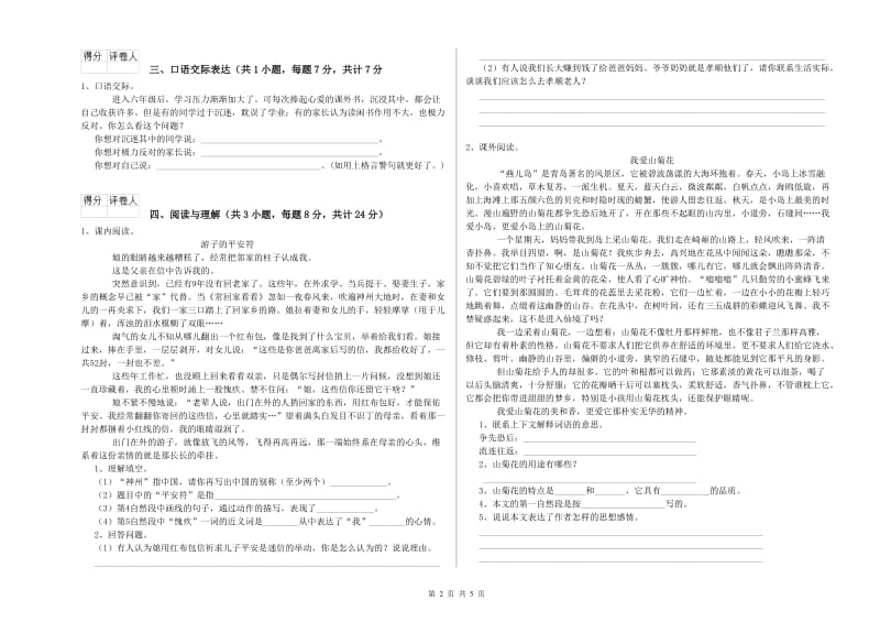 江苏省重点小学小升初语文能力测试试题 含答案.doc_第2页