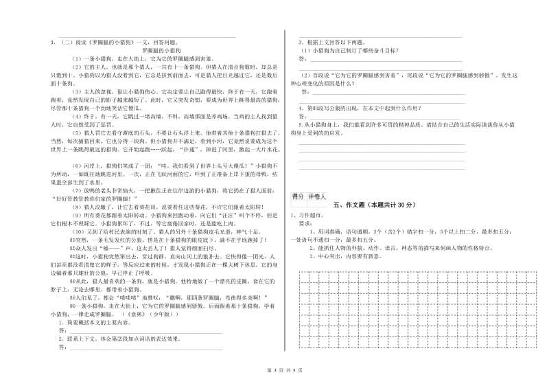 江苏省重点小学小升初语文能力测试试题 含答案.doc_第3页