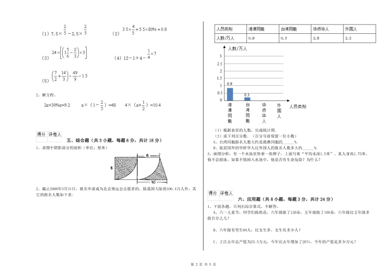 河北省2020年小升初数学综合检测试卷A卷 附解析.doc_第2页