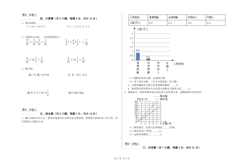 沪教版六年级数学【下册】综合检测试卷A卷 附解析.doc_第2页