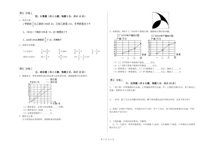 浙江省2019年小升初数学综合检测试卷D卷 附答案.doc_第2页