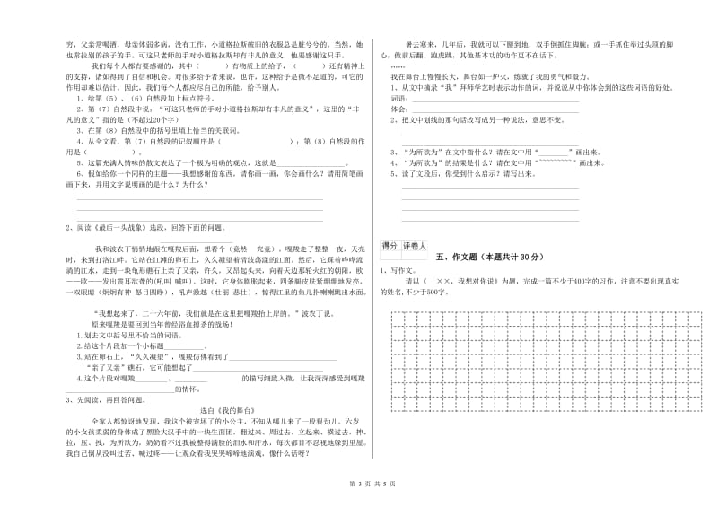河南省重点小学小升初语文考前检测试题 含答案.doc_第3页