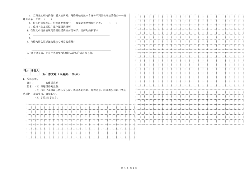 淮北市重点小学小升初语文模拟考试试题 含答案.doc_第3页