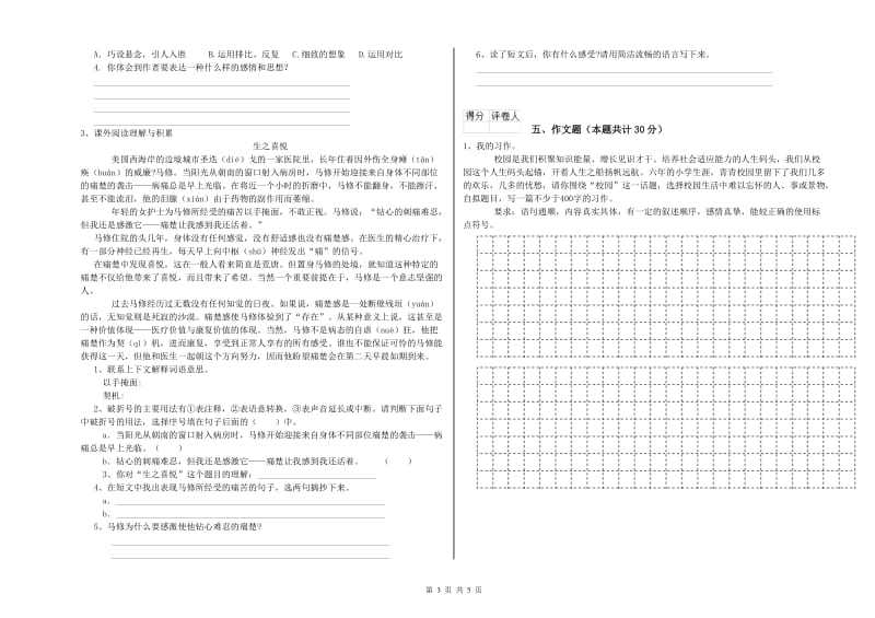 池州市重点小学小升初语文考前练习试卷 附解析.doc_第3页