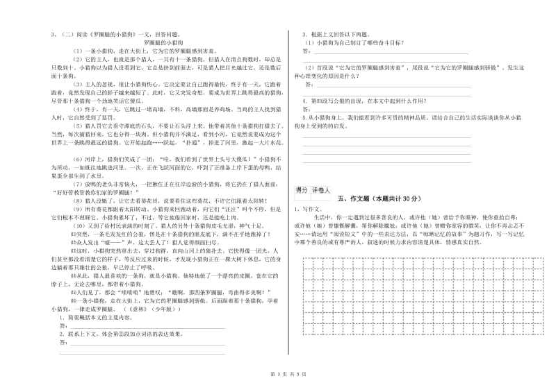 泉州市重点小学小升初语文综合练习试题 附答案.doc_第3页