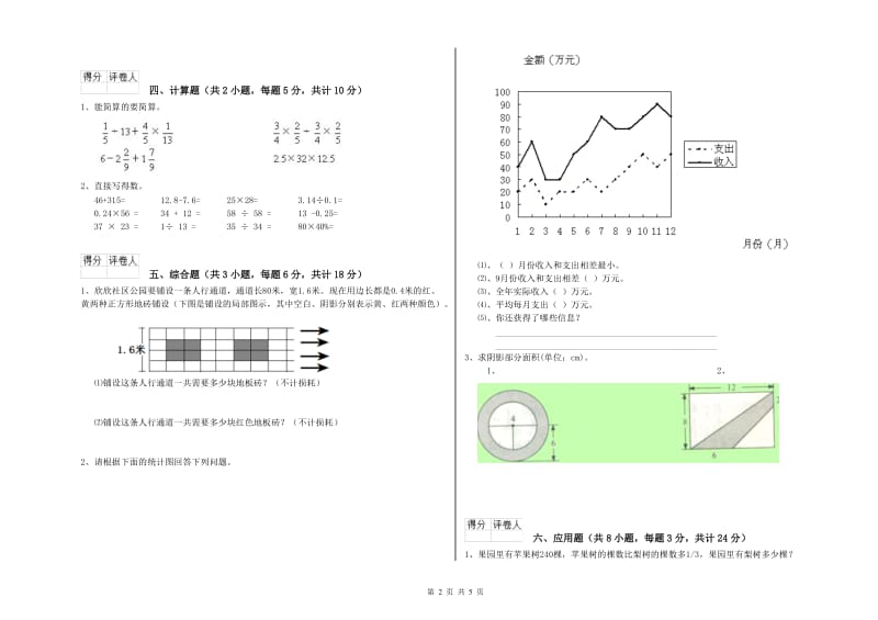 江苏省2020年小升初数学考前检测试卷B卷 附答案.doc_第2页