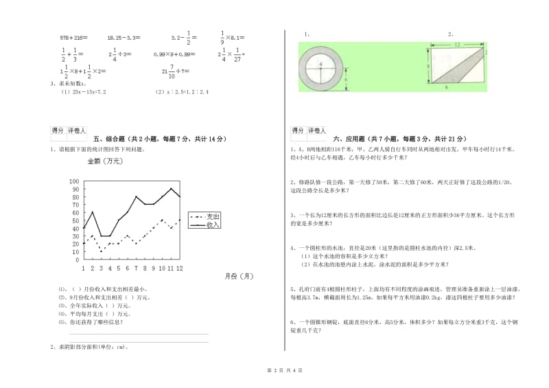 温州市实验小学六年级数学下学期强化训练试题 附答案.doc_第2页