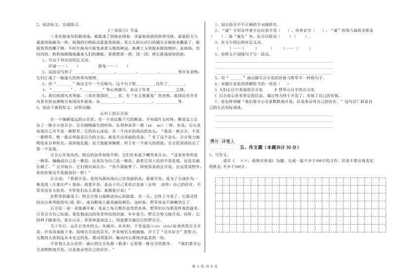 泉州市重点小学小升初语文能力检测试题 含答案.doc_第3页