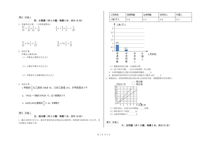 沪教版六年级数学上学期每周一练试题C卷 附解析.doc_第2页