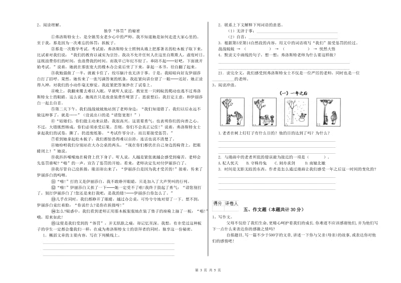 海东市重点小学小升初语文提升训练试卷 含答案.doc_第3页