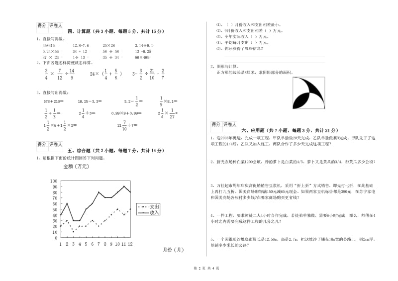 淮南市实验小学六年级数学上学期每周一练试题 附答案.doc_第2页