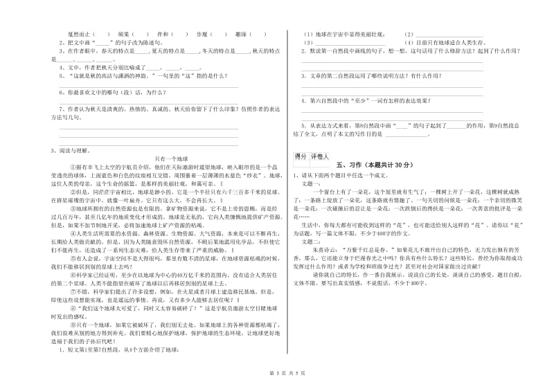 沈阳市实验小学六年级语文下学期模拟考试试题 含答案.doc_第3页