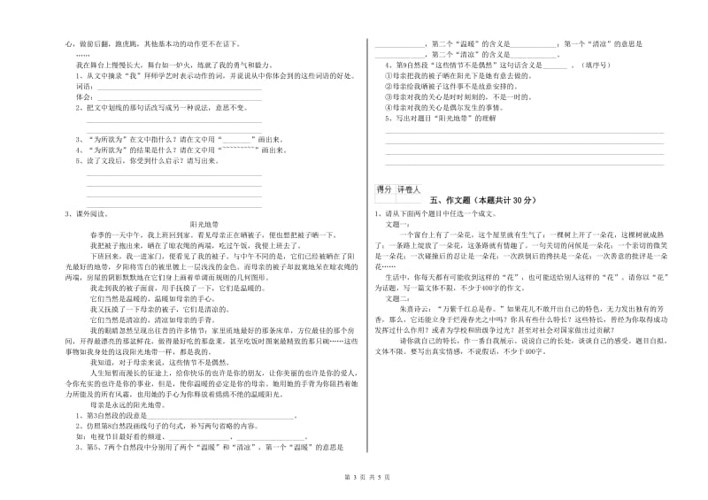 江苏省重点小学小升初语文综合检测试题C卷 含答案.doc_第3页