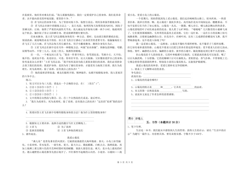 淮南市实验小学六年级语文下学期模拟考试试题 含答案.doc_第3页