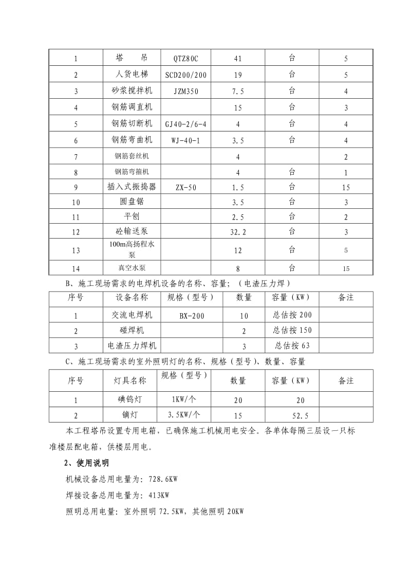 某某工程临时用电施工方案.doc_第2页