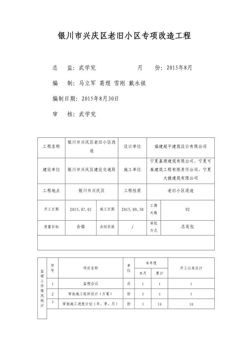 老旧小区改造工程月报.doc_第2页