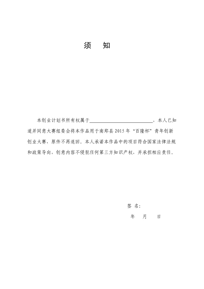 南郑县创业计划书模板.doc_第2页