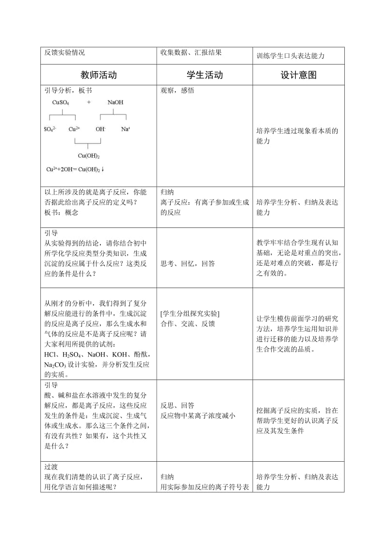 《离子反应及其发生条件》教学设计.doc_第2页