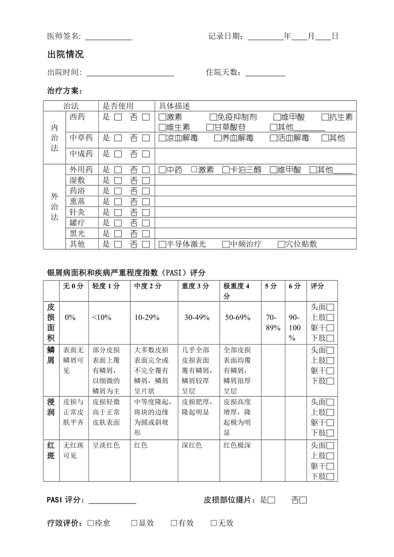 银屑病病情严重程度量化表.doc_第3页