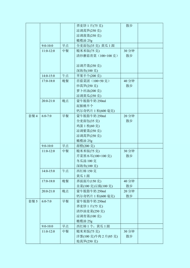 孕期高血糖：食谱与运动计划表.doc_第2页