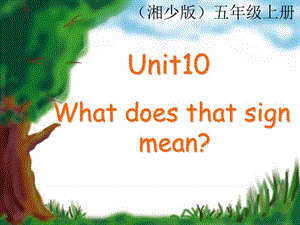 湘少版五上《Unit 10 What does that sign mean》ppt課件.ppt