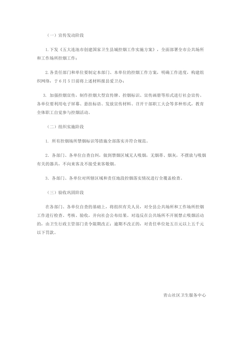 社区卫生服务中心创建国家卫生城控烟工作实施方案.doc_第3页