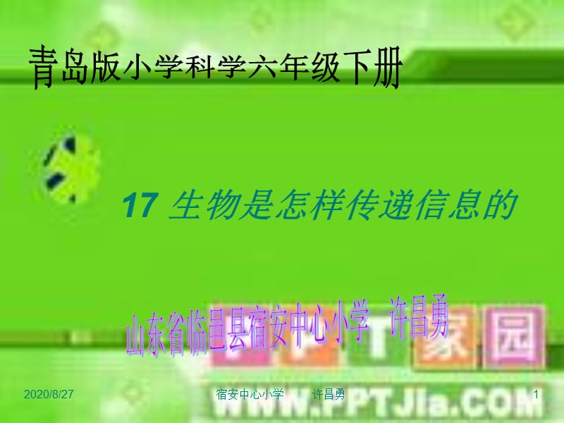 青島版科學(xué)六下《生物是怎樣傳遞信息的》PPT課件1.ppt_第1頁(yè)