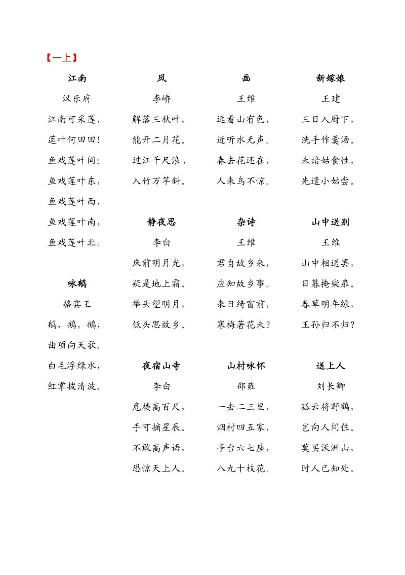 一至六年级必背古诗及名言警句.doc_第1页