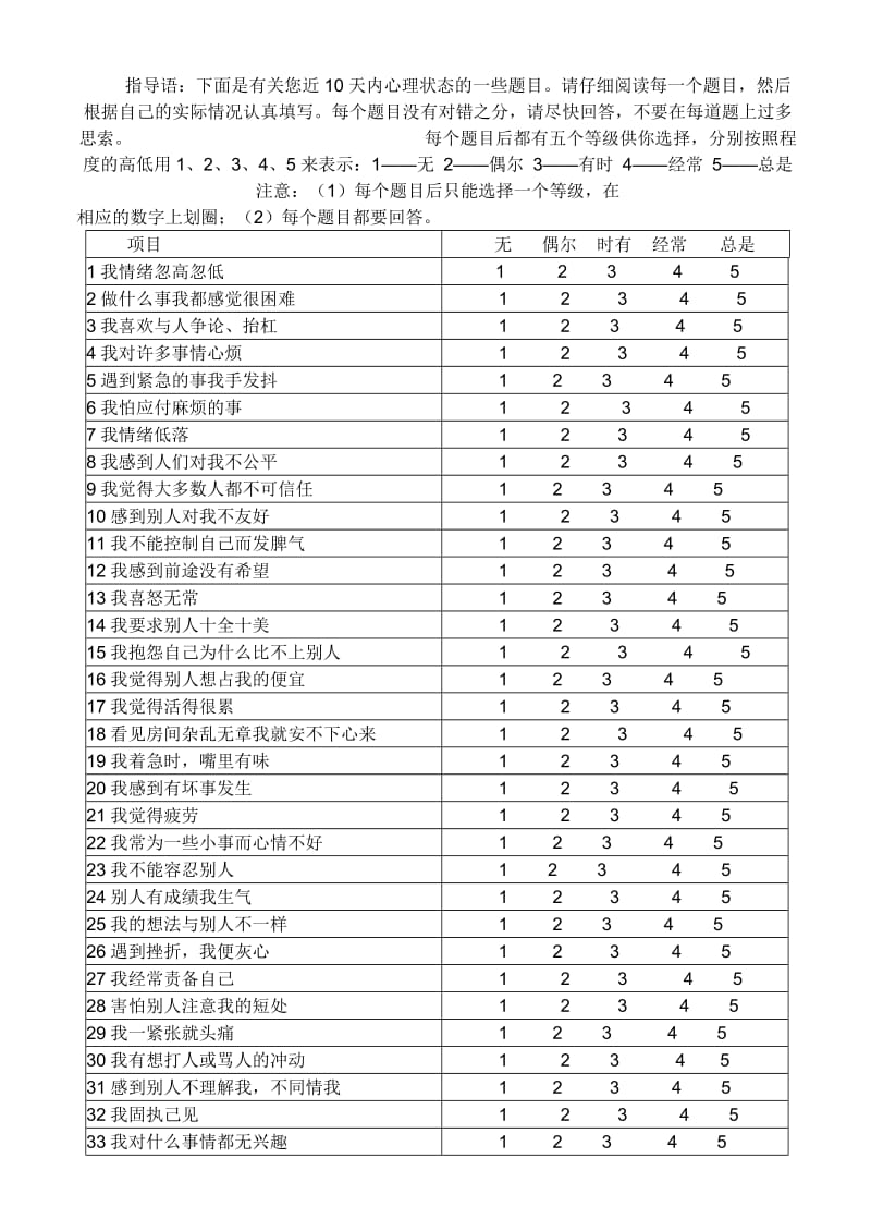 心理健康量表.doc_第2页