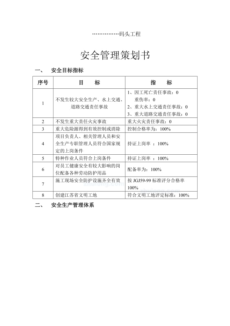 某工业工程开工前安全管理策划书.doc_第1页