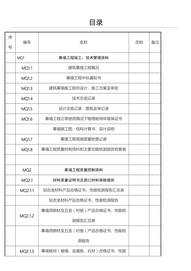 幕墙工程竣工资料(全套).doc_第1页