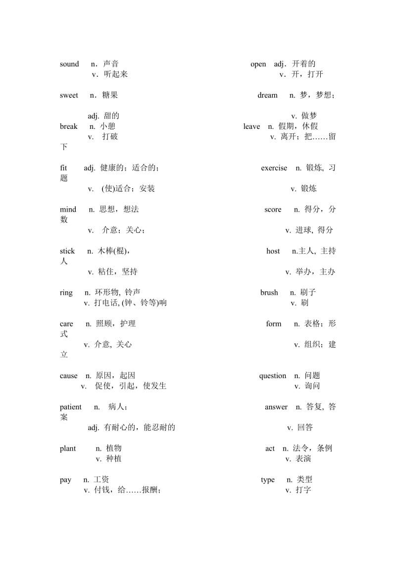 中学英语常用多词性单词.doc_第3页