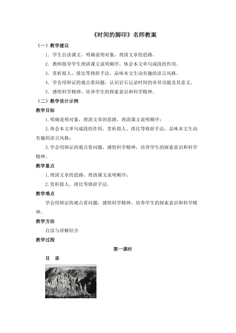 《时间的脚印》名师教案.doc_第1页