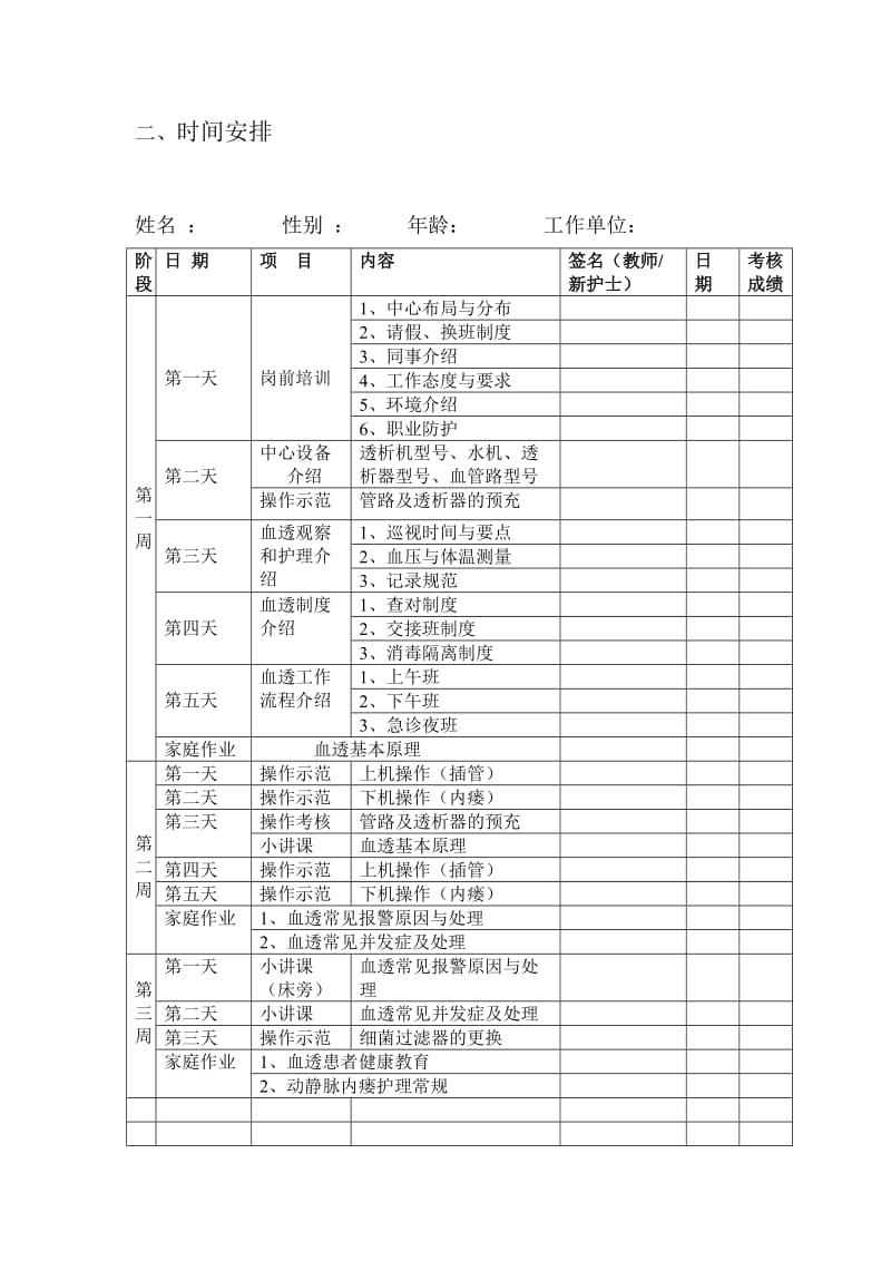 血透室新护士培训计划.doc_第2页