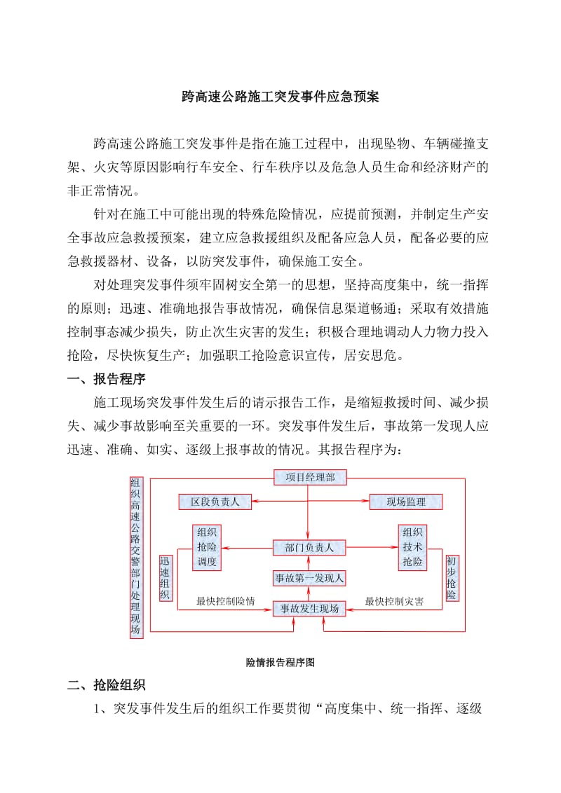 跨高速公路的施工紧急预案.doc_第1页