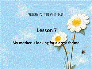 陜旅版英語六下《Lesson 7 My mother is looking for a dress for me》PPT課件4.ppt