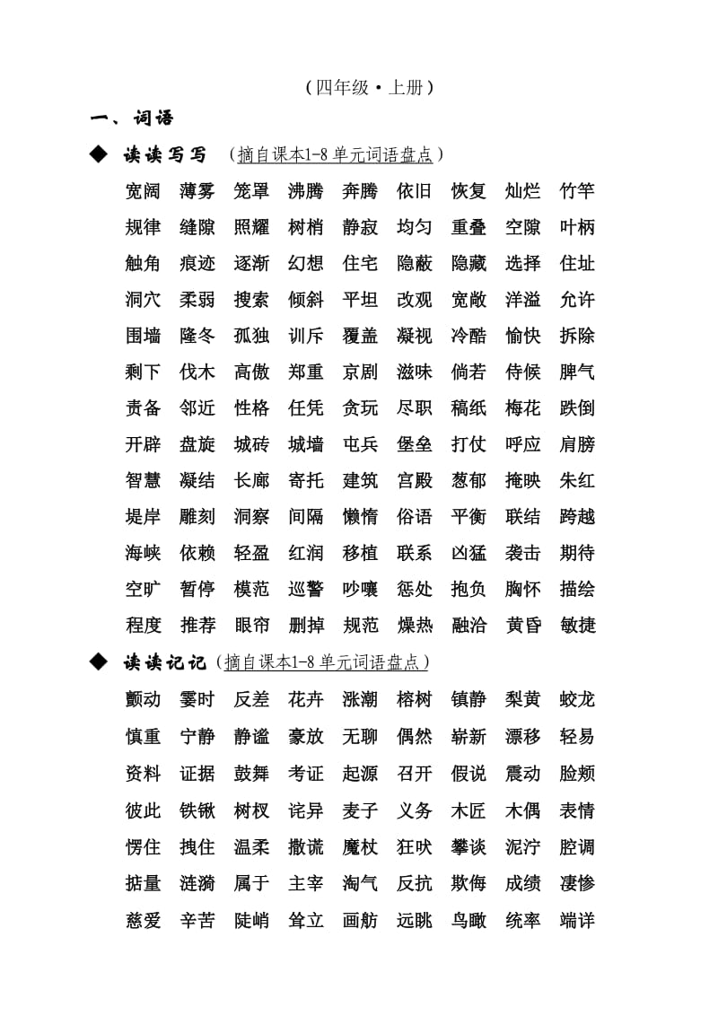 人教版四年级语文上册基础知识复习资料全面有条理.doc_第3页