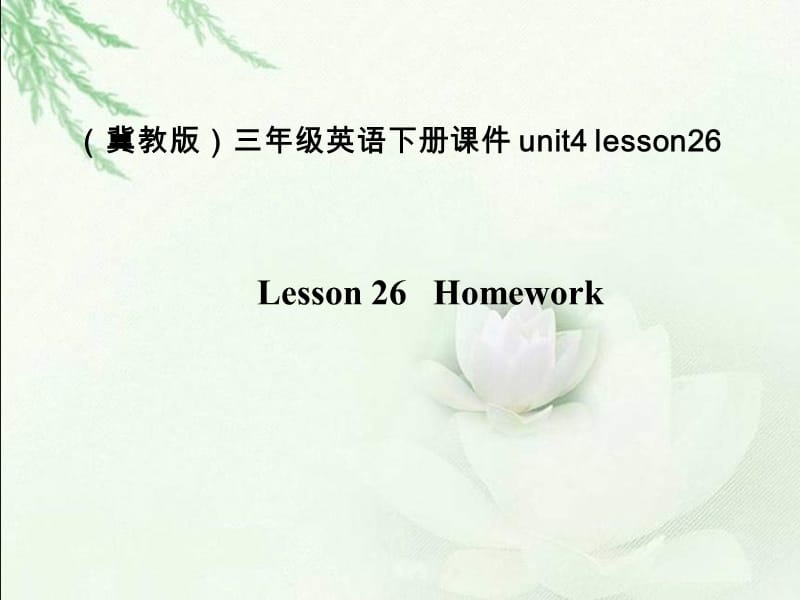 冀教版英语三下《Unit4 Lesson26 Homework》PPT课件.ppt_第1页