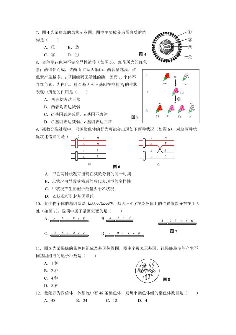 2019虹口生物一模(有答案).doc_第2页