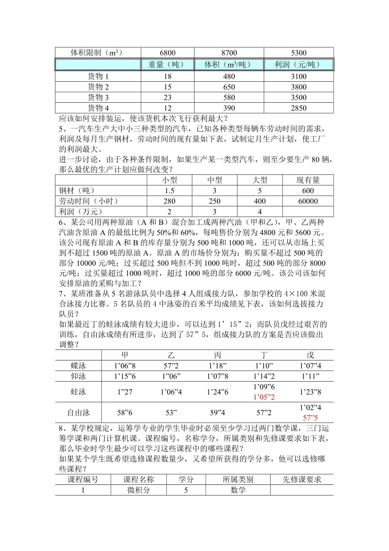 规划论-建模和求解-题目.doc_第2页