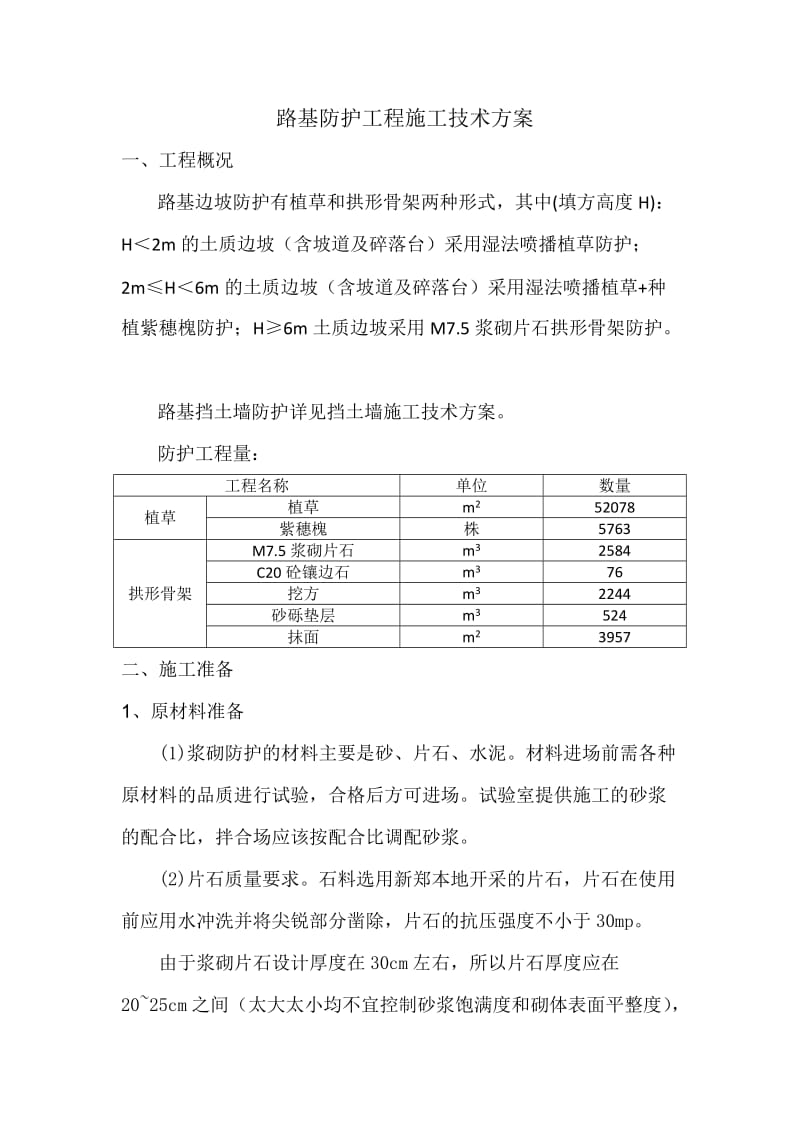 路基防护工程施工技术方案.doc_第1页