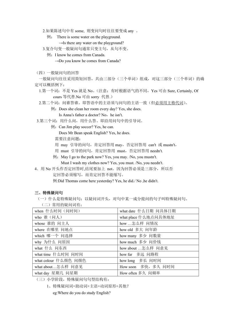 小学一般疑问句和特殊疑问句复习.doc_第2页