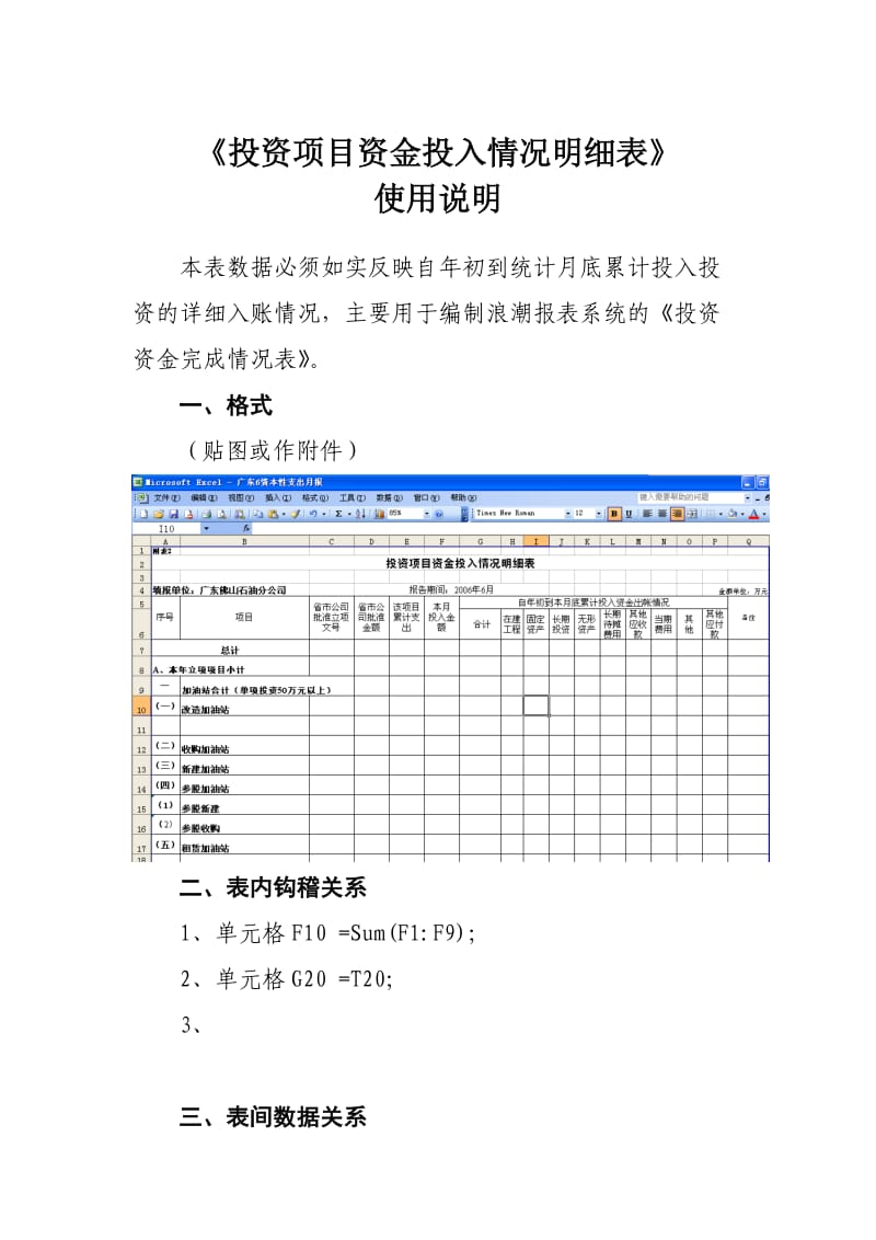 投资项目资金投入情况明细表使用说明.doc_第1页