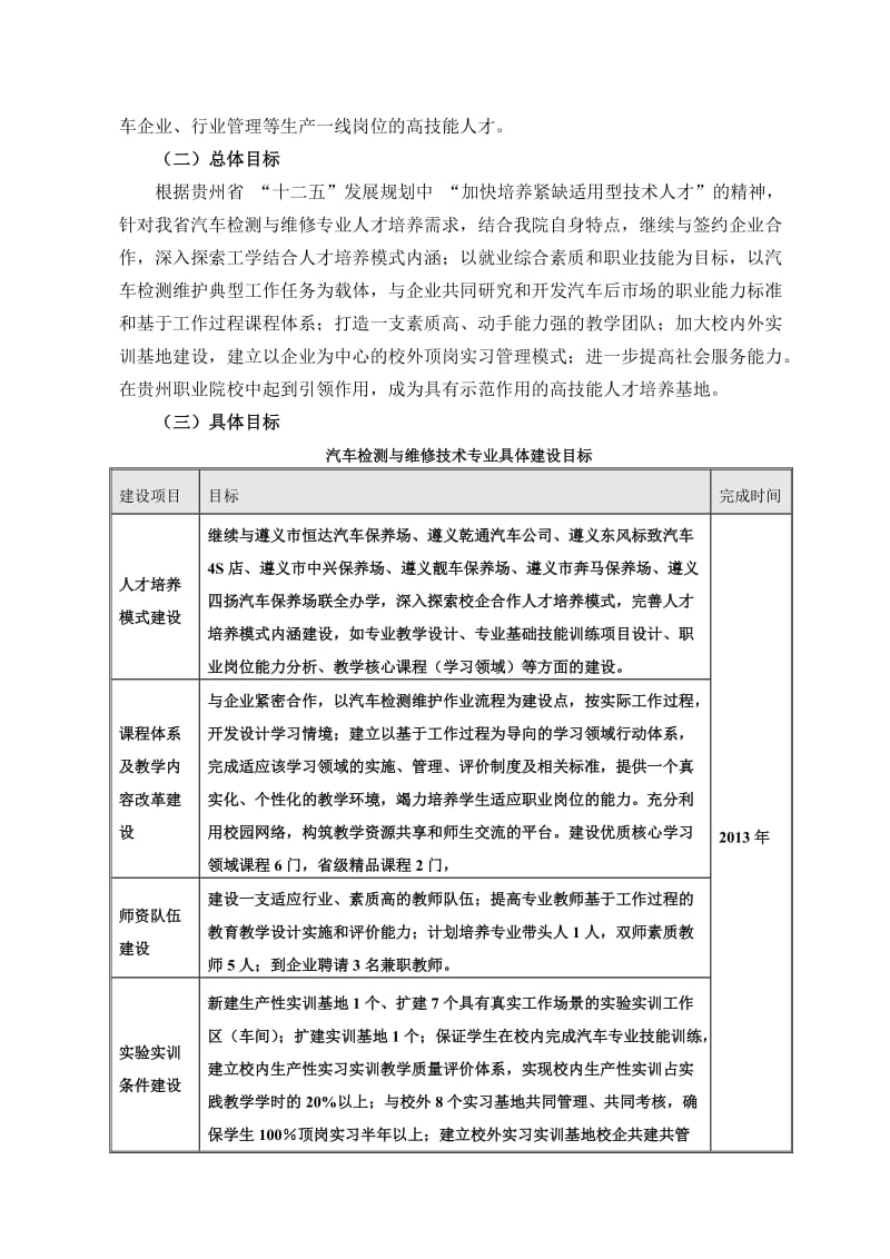 遵义职业技术学院汽车检测与维修技术专业建设方案.doc_第3页