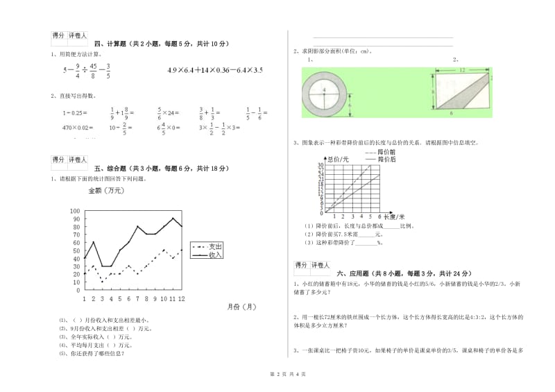 重点小学小升初数学自我检测试卷C卷 江苏版（附答案）_第2页